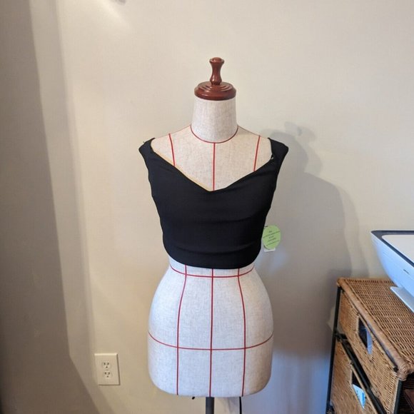 NWT Windsor Cami Corset Black Top Size M Renaissance Gothic Punk Tie Back - Picture 1 of 8